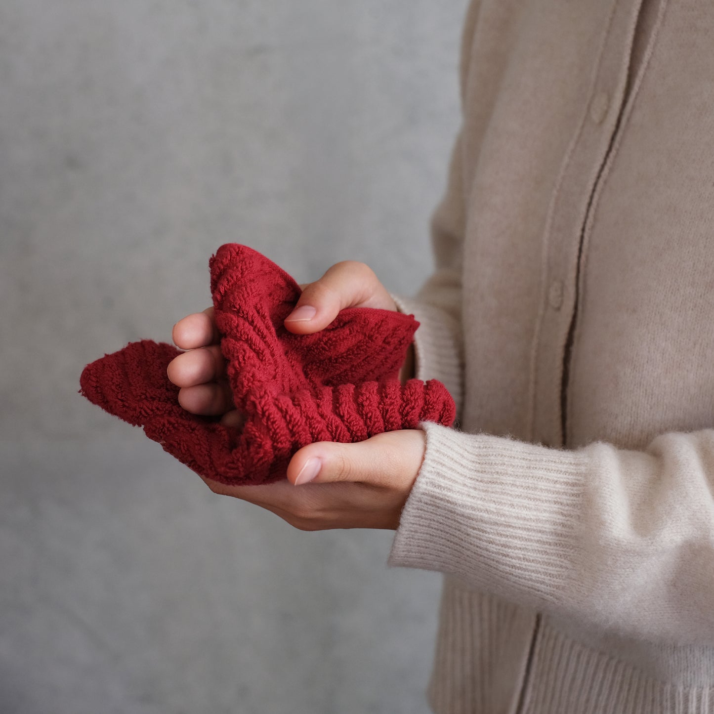 【数量限定】オーガニックコットン ハンカチタオル ヘリンボーン