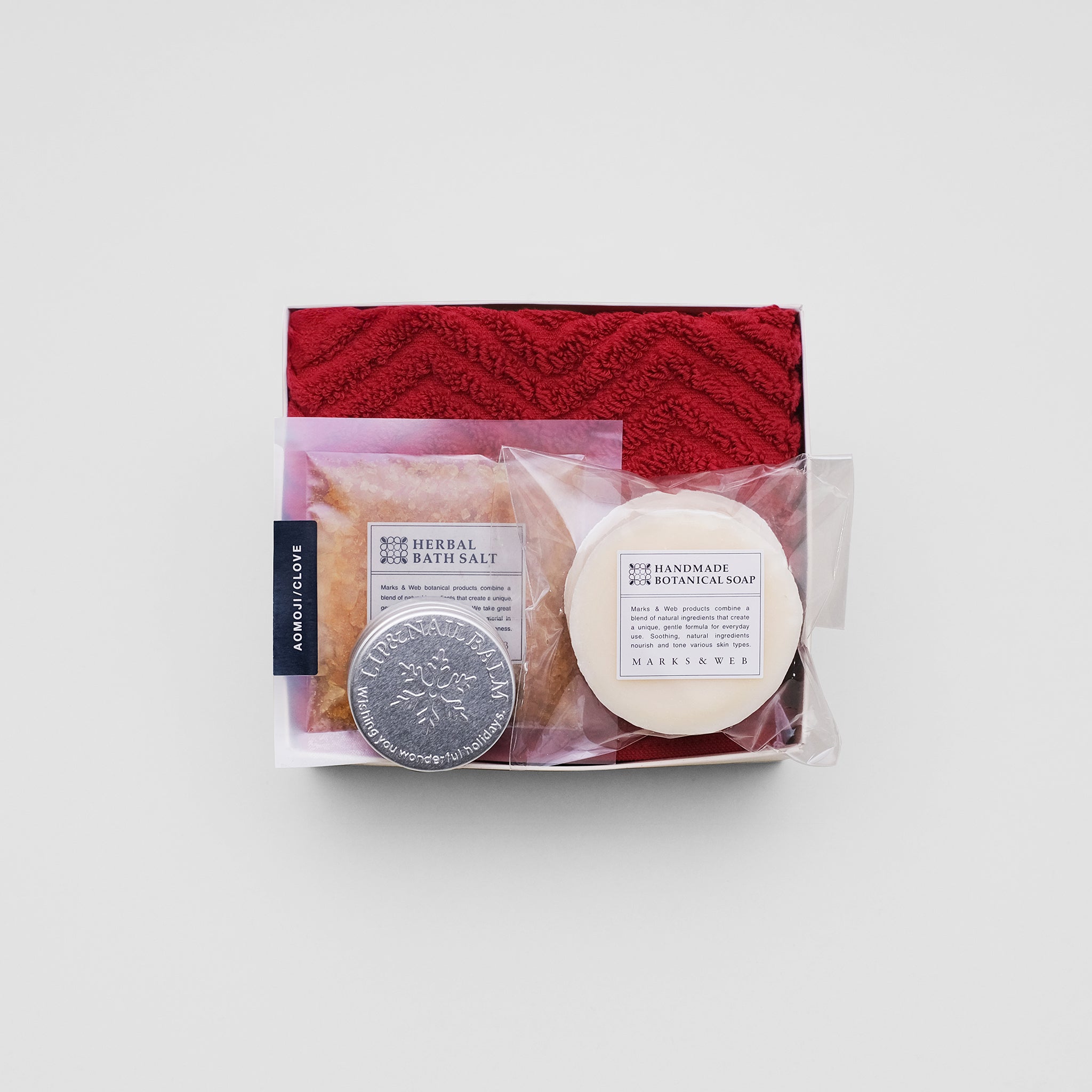 クリスマス限定 ソープ・リップケアハンカチセット NGSC764｜ギフト